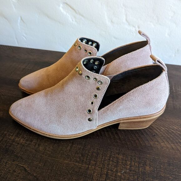 Rebecca Minkoff Pink Suede Annette Ankle Booties - Picture 1 of 11
